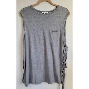 Helmut Lang Top Large Side Tie Grey Gray Cashmere Blend